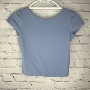 Offline by Aerie Opened Back Cropped Top Light Blue Women's Medium